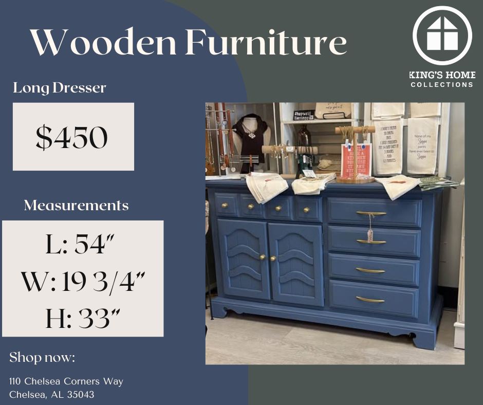 Restored Navy Long Dresser