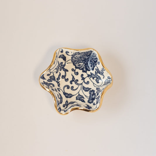 Ceramic Mini Gold Leaf Blossom Bowl
