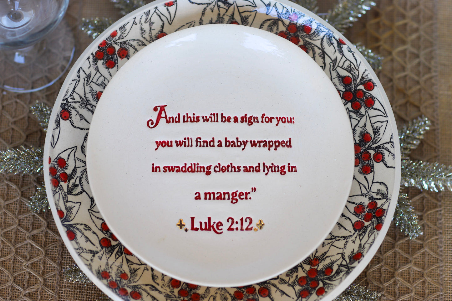 Luke 2 Christmas Story Scripture Plate