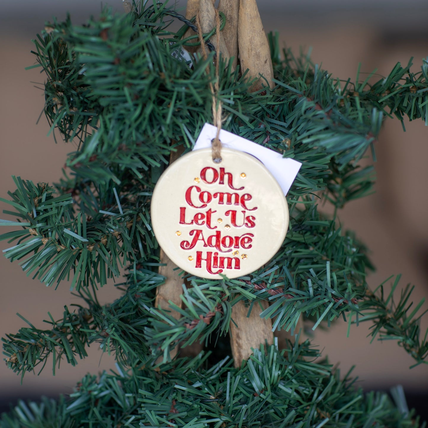 O Come Let Us Adore Him Ceramic Ornament