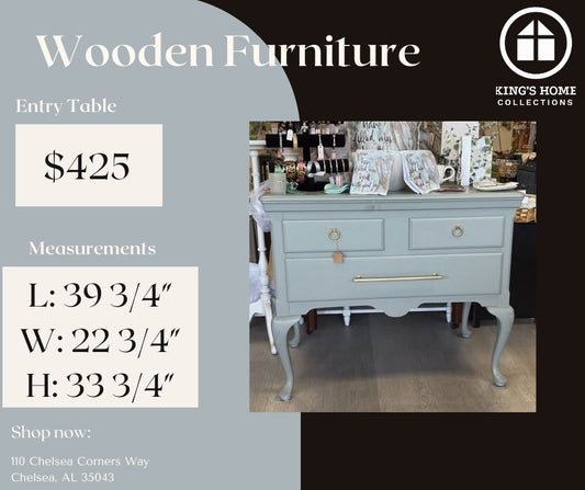 Restored Soft Blue Entry Table