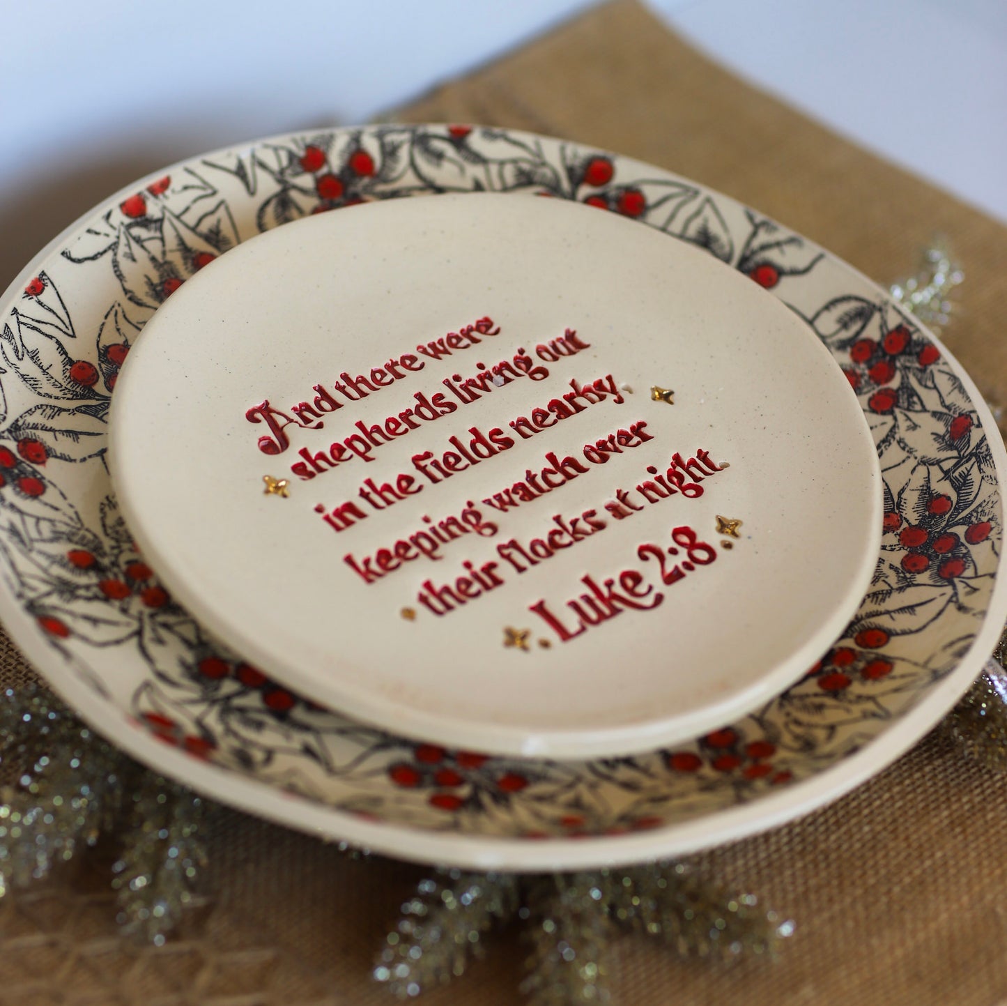 Luke 2 Christmas Story Scripture Plate