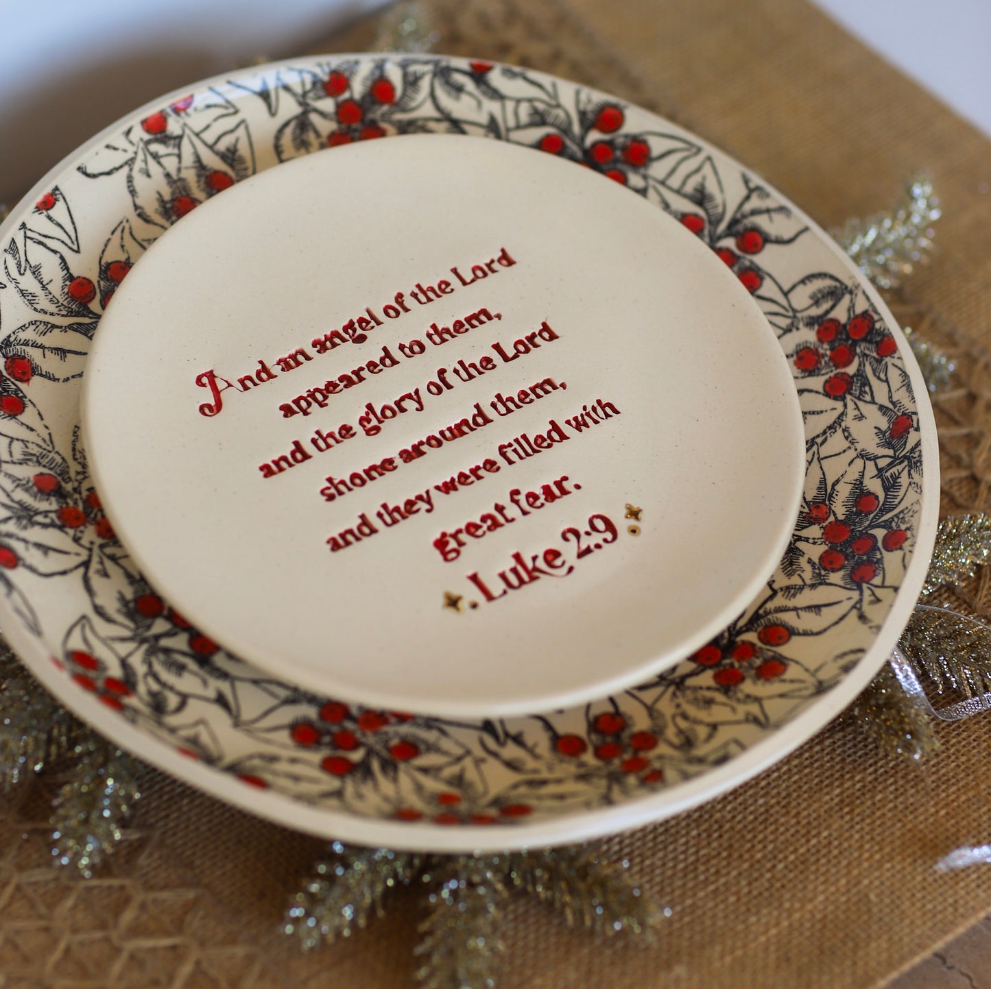 Luke 2 Christmas Story Scripture Plate