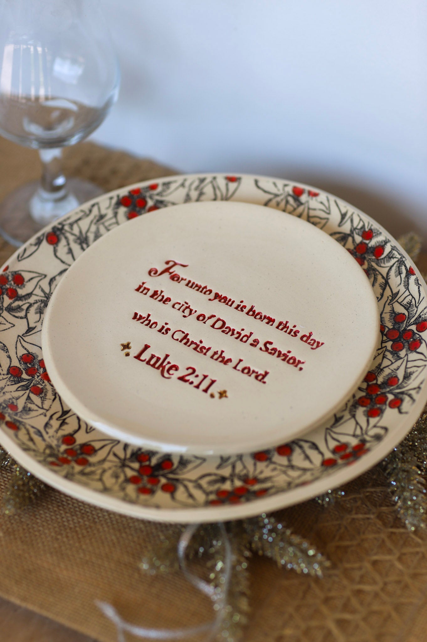 Luke 2 Christmas Story Scripture Plate