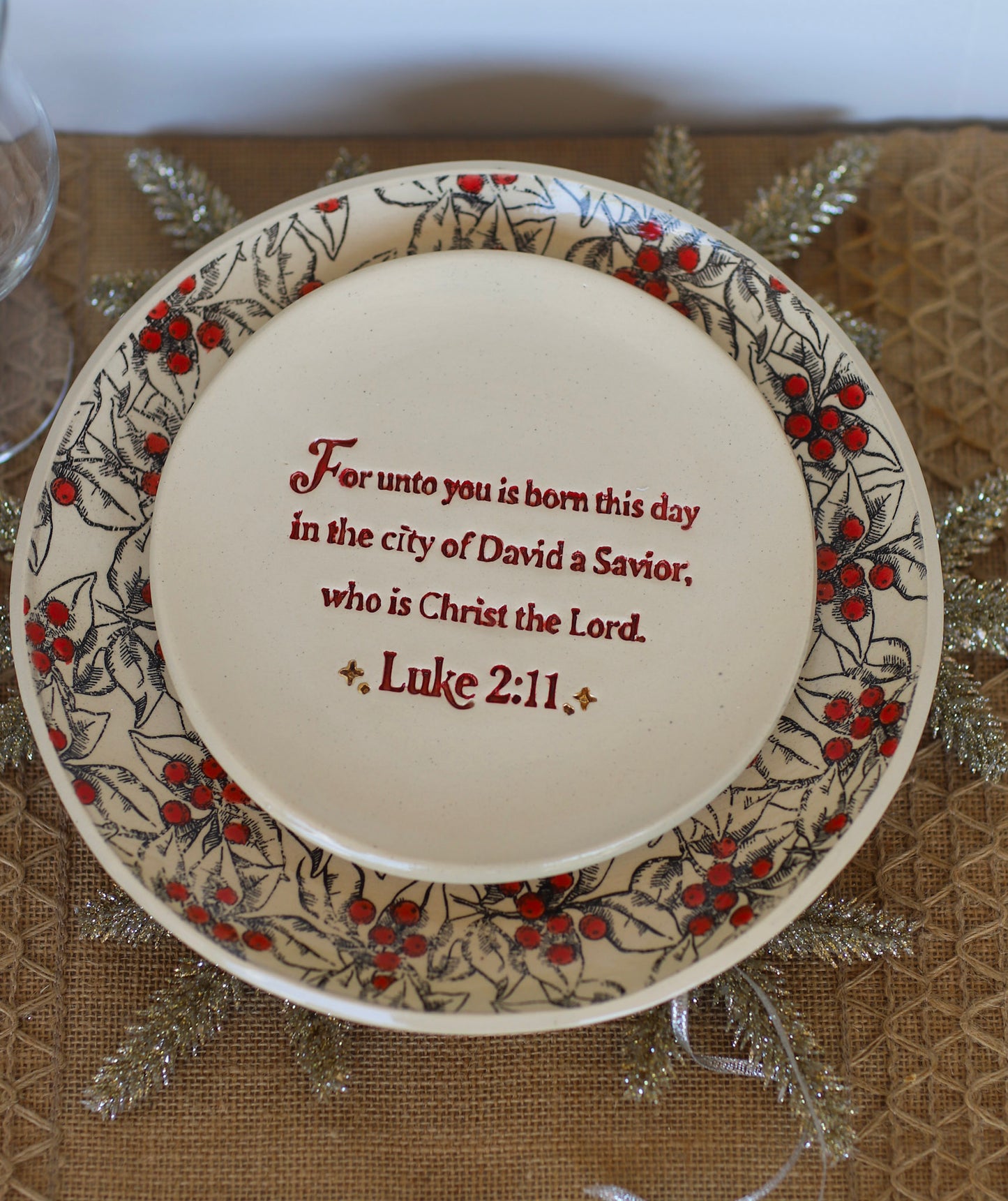 Luke 2 Christmas Story Scripture Plate