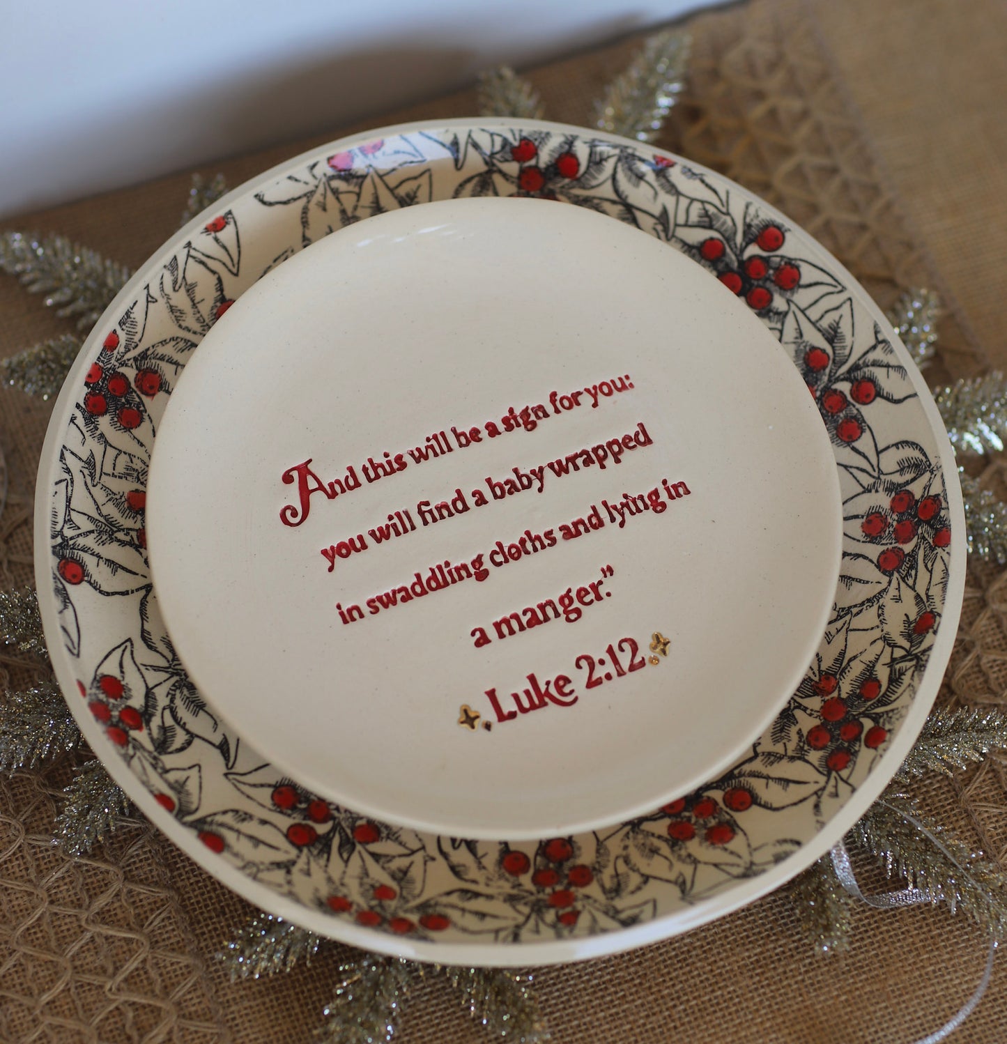 Luke 2 Christmas Story Scripture Plate