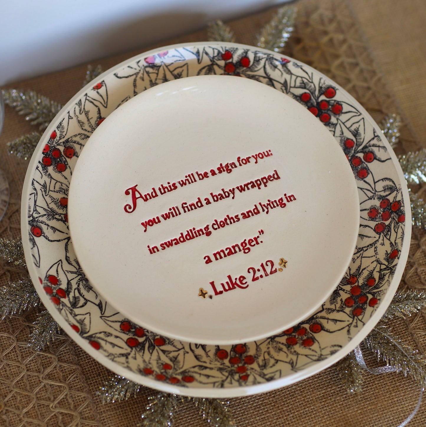 Luke 2 Christmas Story Scripture Plate