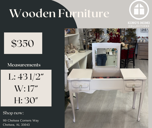 Refurbished Vanity with Flip-Top Mirror