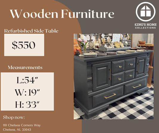 Refurbished Charcoal Buffet Cabinet