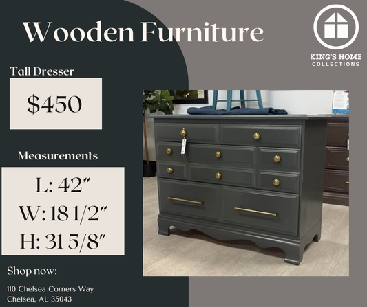 Refurbished Charcoal Ten-Drawer Dresser