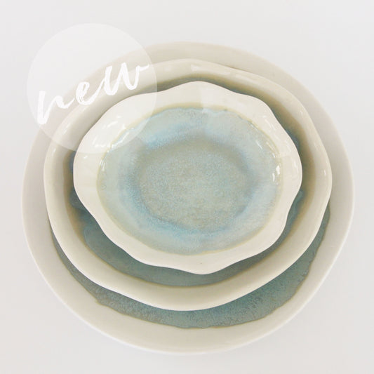 Artisan Handcrafted Frosted Glass Dinner Plates