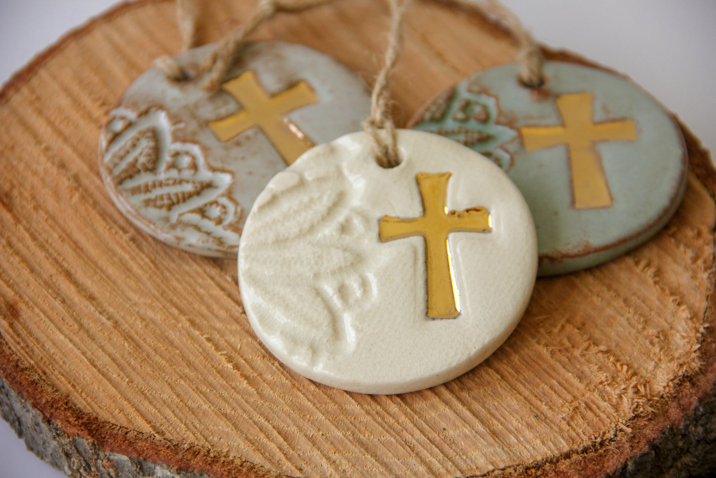 Gold Leaf Cross Ornament