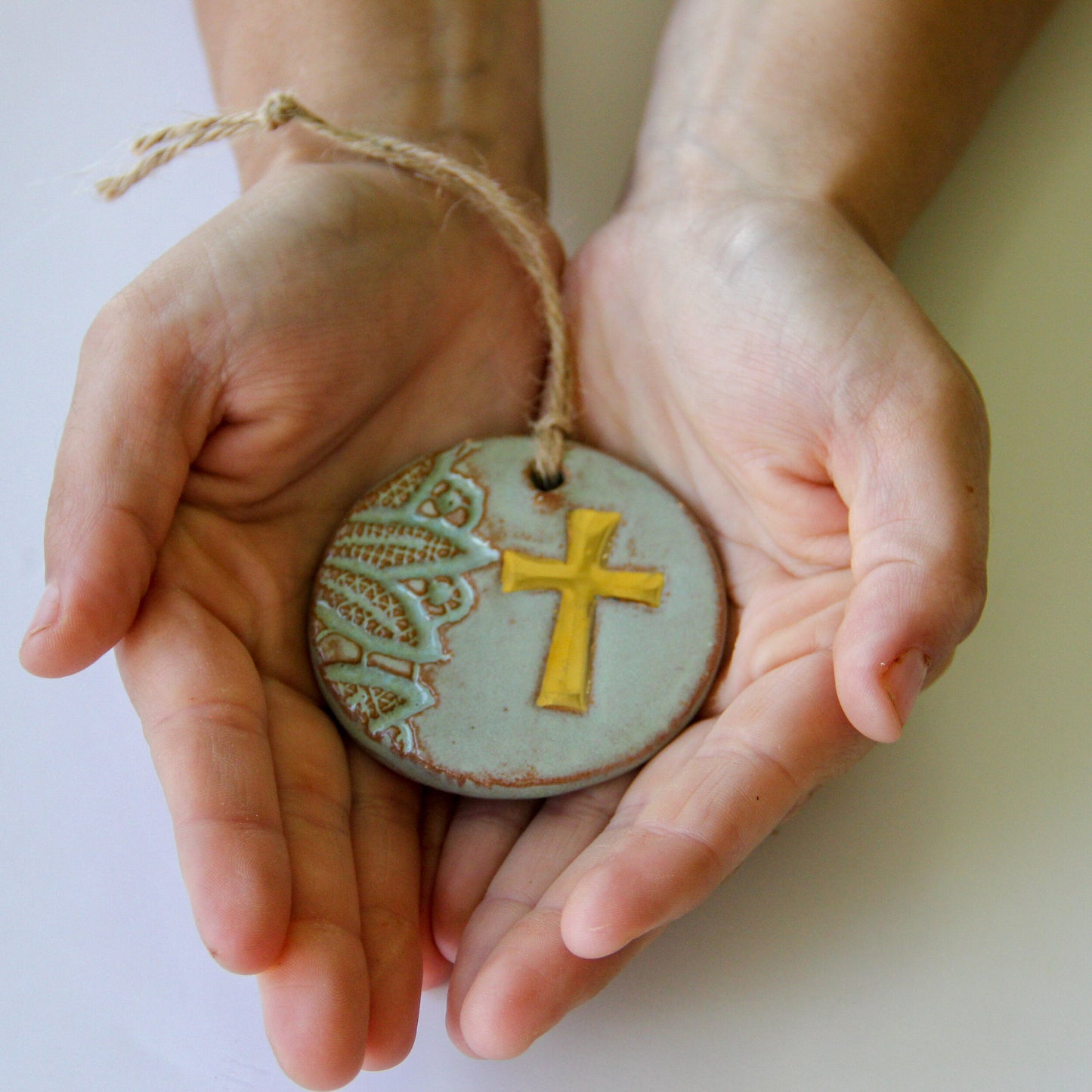 Gold Leaf Cross Ornament