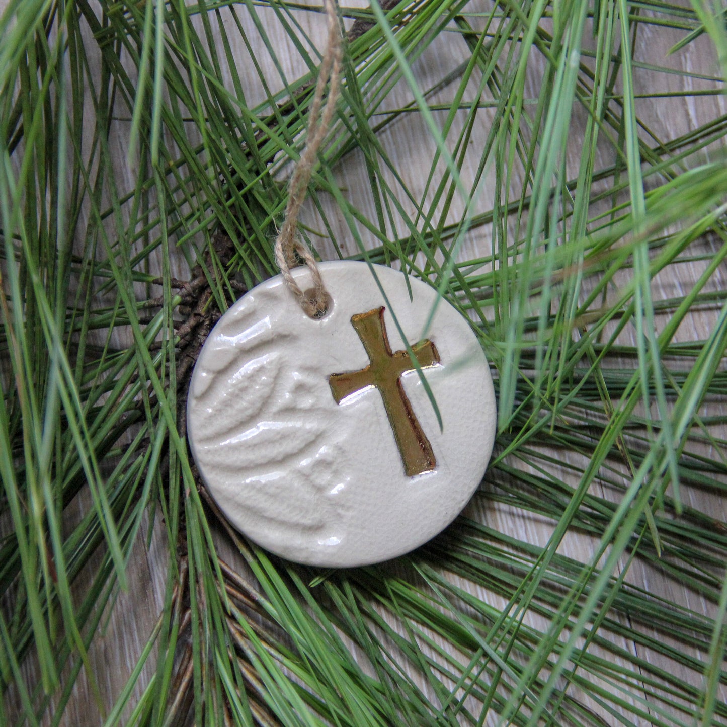 Gold Leaf Cross Ornament